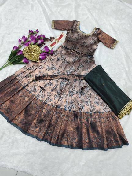 NEW LAUNCING KIDS LEHENGA CHOLi lichi silk Bulk kids clothing